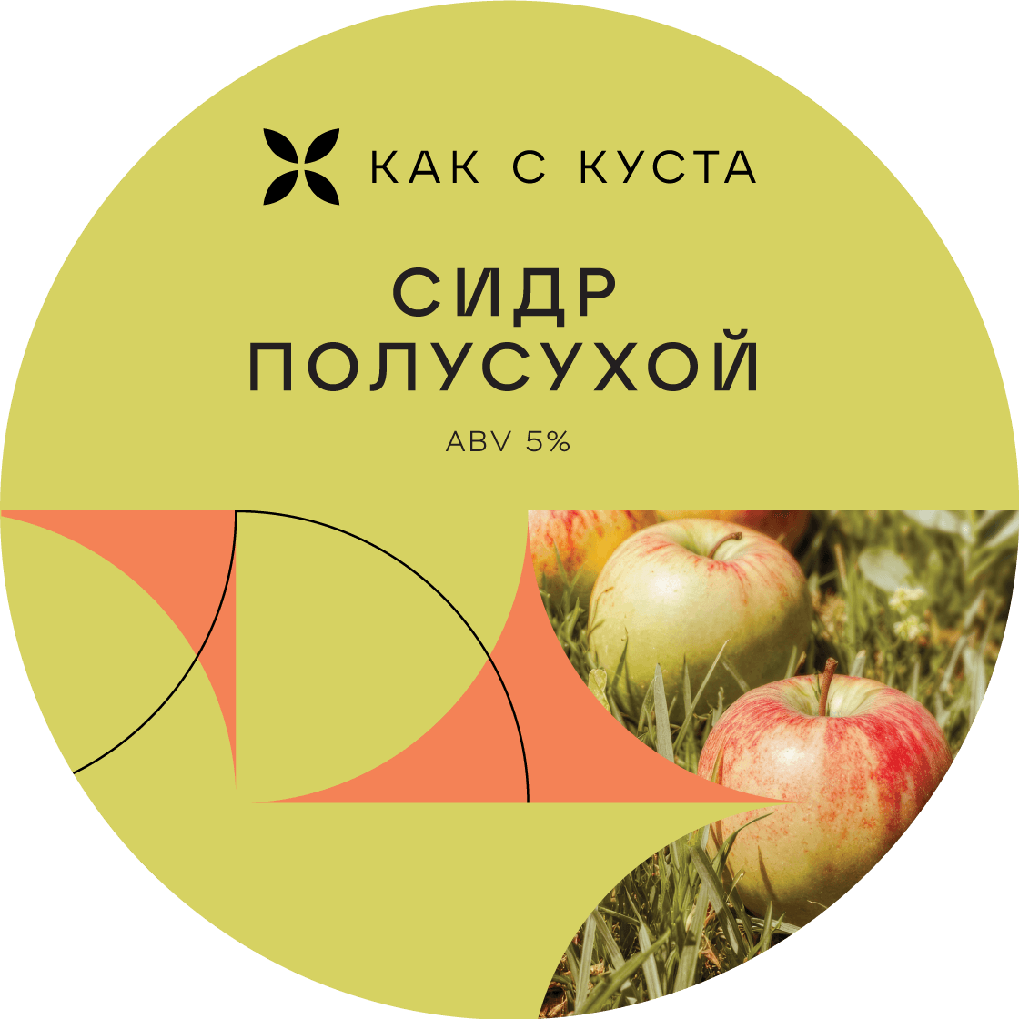 Этикетка полусухого сидра Как с Куста